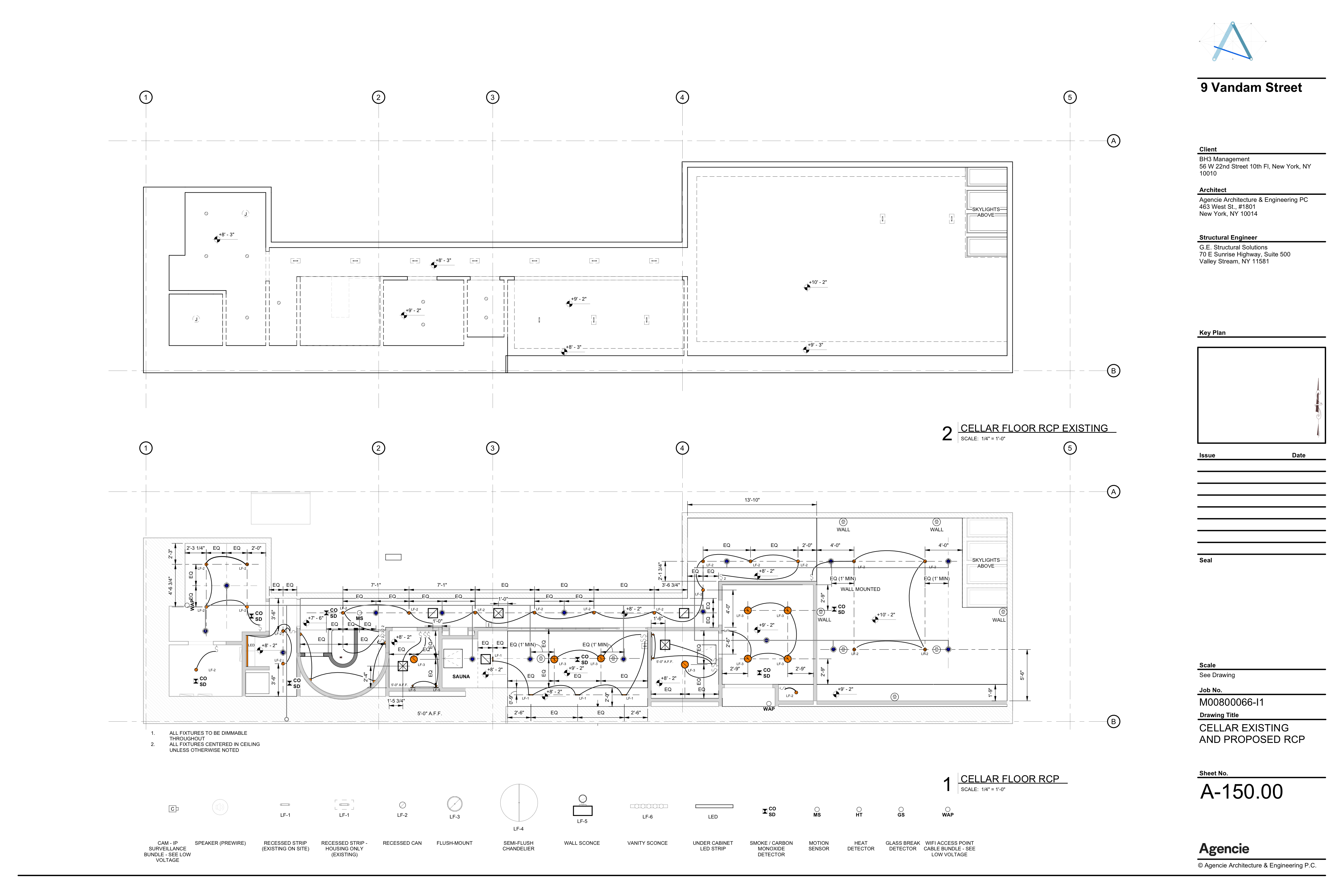 Electrical lighting plan preview with a highlighted measurement trace